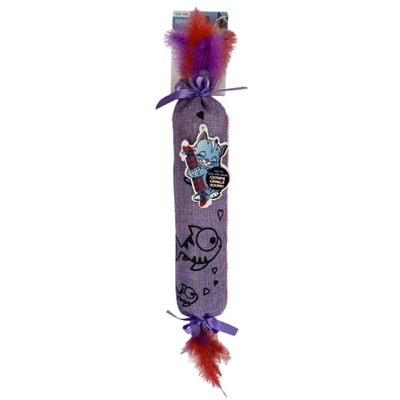 Multipet Katz Kuddlerz Crinkle Feather Cat Toy with Catnip  Purple