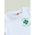 thumbnail image 6 of Infant Toddler Baby Boy St Patricks Day Outfits Short Sleeve Shirts Clover Sweatshirt with Pants 2Pcs Clothes Set (Green, 0-6 Months), 6 of 10
