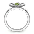 thumbnail image 5 of Sterling Silver Polished Peridot Flower Ring, 5 of 5