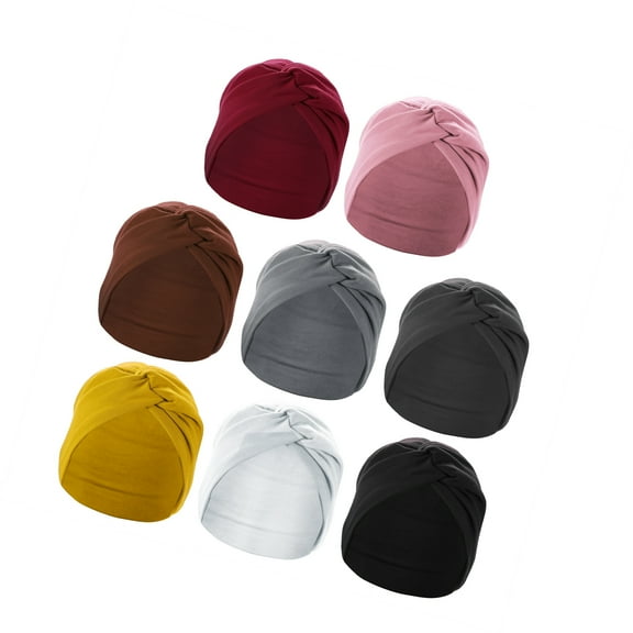 Vocoste Women Yoga Elastic Headbands Knotted Head Wraps 6.89" Wide Multicolor 8pcs