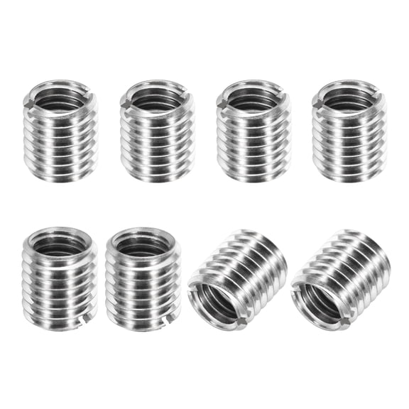 Thread Adapters Sleeve Reducing Nut, 8Pcs M10x1.5 Male to M8x1.25 Female Repairing Insert Nut Screw Reducer Conversion 303 Stainless Steel Fastener 10mm
