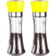 thumbnail image 1 of Juego de 2 molinillos de sal y pimienta, rellenables, con grosor ajustable (paquete de dos), 1 of 5