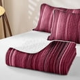 thumbnail image 4 of jejeloiu Pink Black Gradient Stripes Texture Quilt Full Kids,Modern Abstract Geometric Full Bedspread Sets,3pcs, 4 of 7