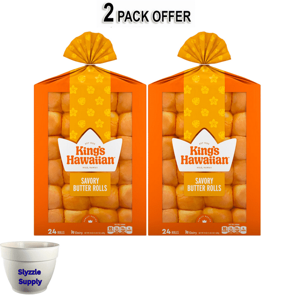 King's Hawaiian Savory Butter Dinner Rolls 24 Count, 24 oz, Shelf-Stable