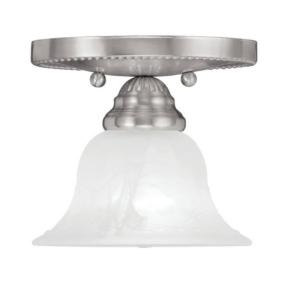 1 Light Flush Mount in Traditional Style 7 inches Wide By 6 inches High-Brushed Nickel Finish Bailey Street Home 218-Bel-1119462