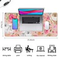 thumbnail image 5 of Long Mouse Pads for Desk,Pomeranian Dogs and Pioneer Flower Desk Mats on Top Of Desks, Desk Mouse Pad Extra Large with 3mm Non-Slip Base and Stitched Edge for Gaming,Office,Work,Home 35.4"x15.7", 5 of 6