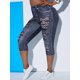 thumbnail image 1 of Talla grande 3D Skull Jean PRINT CULTPED JEGGINGS Rosegal Leggings de talla grande, 1 of 5