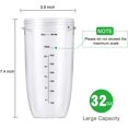 thumbnail image 2 of TEMOGU-2 Pack Large Cups Replacement Compatible with NutriBullet 600w / PRO 900w Nutrition Extractor Blender, for Nutribullet Blender Cups 32oz Replacement Parts Accessory, 2 of 4