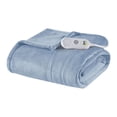 thumbnail image 1 of Serta Jeté Chauffant Électrique en Tissu Polyester Microlight Bleu, 1 of 5