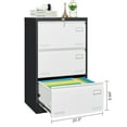thumbnail image 6 of Tcbosik Lateral File Cabinet, Metal Filing Cabinet with Lock, 3 Drawer File Office Cabinets for Letter/Legal/F4/A4, Assembly Required,23"L x 17"W x 40"H, Black & White, 6 of 7
