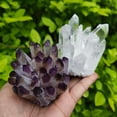 thumbnail image 2 of Healing Amethyst Citrine Green Phantom Cluster Crystal Stone Natural Clear Quartz Point Druzy Chakra Reiki Specimen Mineral Collection Decor Gift, 2 of 7