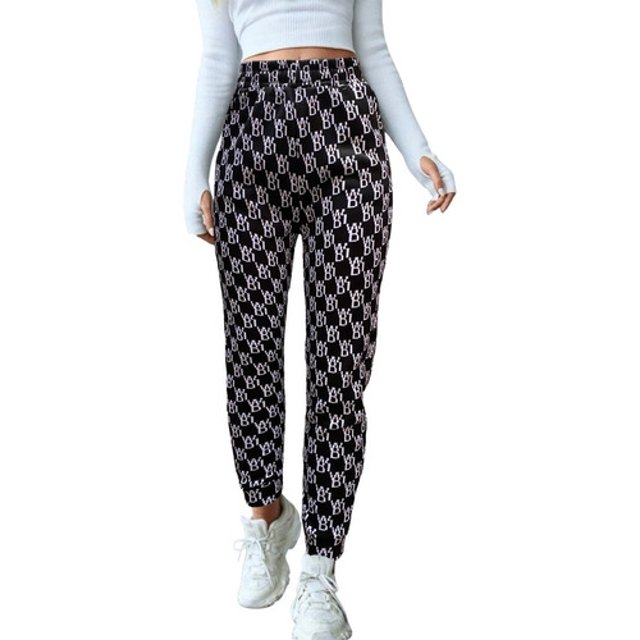 Pants Mujer Jogger Afelpado Tela Gruesa A Cuadros Moderno LOLE Pants