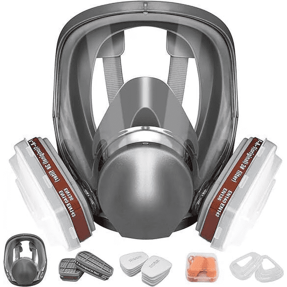 Reusable Full  Face Respirаtor mask , Full Face Gas Mask  Survival Nuclear and Chemicalask for  Painting, Dust, Resin, Welding, Organic Vapor, Woodworking, Sanding, Chemical