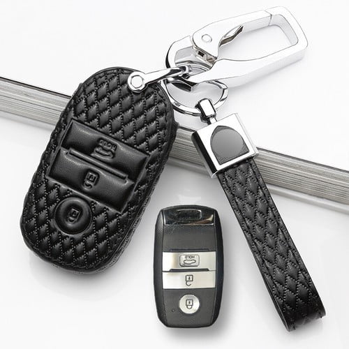 Car Key Fob Cover Case Protector Leather Car Remote Key Fob Case Cover For Kia Sportage Sorento Soul Rio Optima