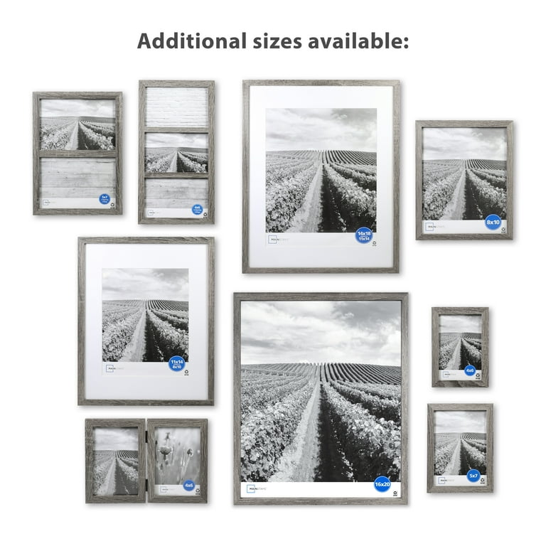 16x20 Frame Rustic Grey - Matted to 11x14 Picture, Frames by EcoHome 