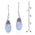 thumbnail image 4 of Gorgeous Moonstone Teardrop Simulated Amethyst Sterling Silver Earrings, 4 of 5
