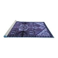 thumbnail image 2 of Ahgly Company Machine Washable Indoor Square Persian Blue Traditional Area Rugs, 5' Square, 2 of 4