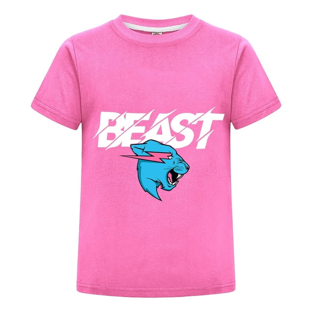 Playera Infantil MrBeast Unisex Niño Niña Algodón Cómoda Verano Moda Pantera Azul Estilo Juvenil Ropa Regalo Cumpleaños Diario