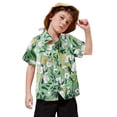 thumbnail image 1 of Hiiyo Chemise de Plage d'Été pour Garçons Imprimé Tropical Manches Courtes Boutonnée pour Enfant, 1 of 4