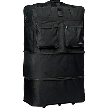 40" Black Rolling Wheeled Duffle Bag Spinner Suitcase Luggage - 5 Wheels