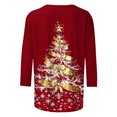 thumbnail image 4 of Mifsaly Plus Size Christmas Shirts for Women 3/4 Sleeve Loose T-Shirts Merry Xmas Tree Print Crewneck Tops Pullover Family Party Funny Blouse 2025 Holiday, 4 of 5