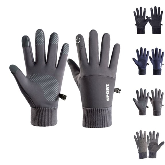 Bmisegm Snow Gloves for Men Women Winter Buckle Riding Warm Windproof Waterproof Touchscreen Outdoor Ski Mittens Dark Gray