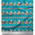 thumbnail image 1 of Soimoi Poly Crepe Fabric Circle & Bird Kids Print Sewing Fabric Yard 42 Inch Wide, 1 of 3