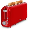 thumbnail image 1 of SEEDEEM Slim 2-Slice Toaster, 10" Long Slot,6 Shade Settings with Cancel, Reheat & Defrost, Auto Shut off, Removable Crumb Tray，Red, 1 of 7