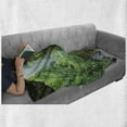 thumbnail image 6 of Nature Soft Flannel Fleece Throw Blanket, Canyon Michigan Caves Memorial Falls in the Forest Eco Foliage Picture, Cozy Plush for Indoor and Outdoor Use, 50" x 70", Army and Fern Green, by Ambesonne, 6 of 6