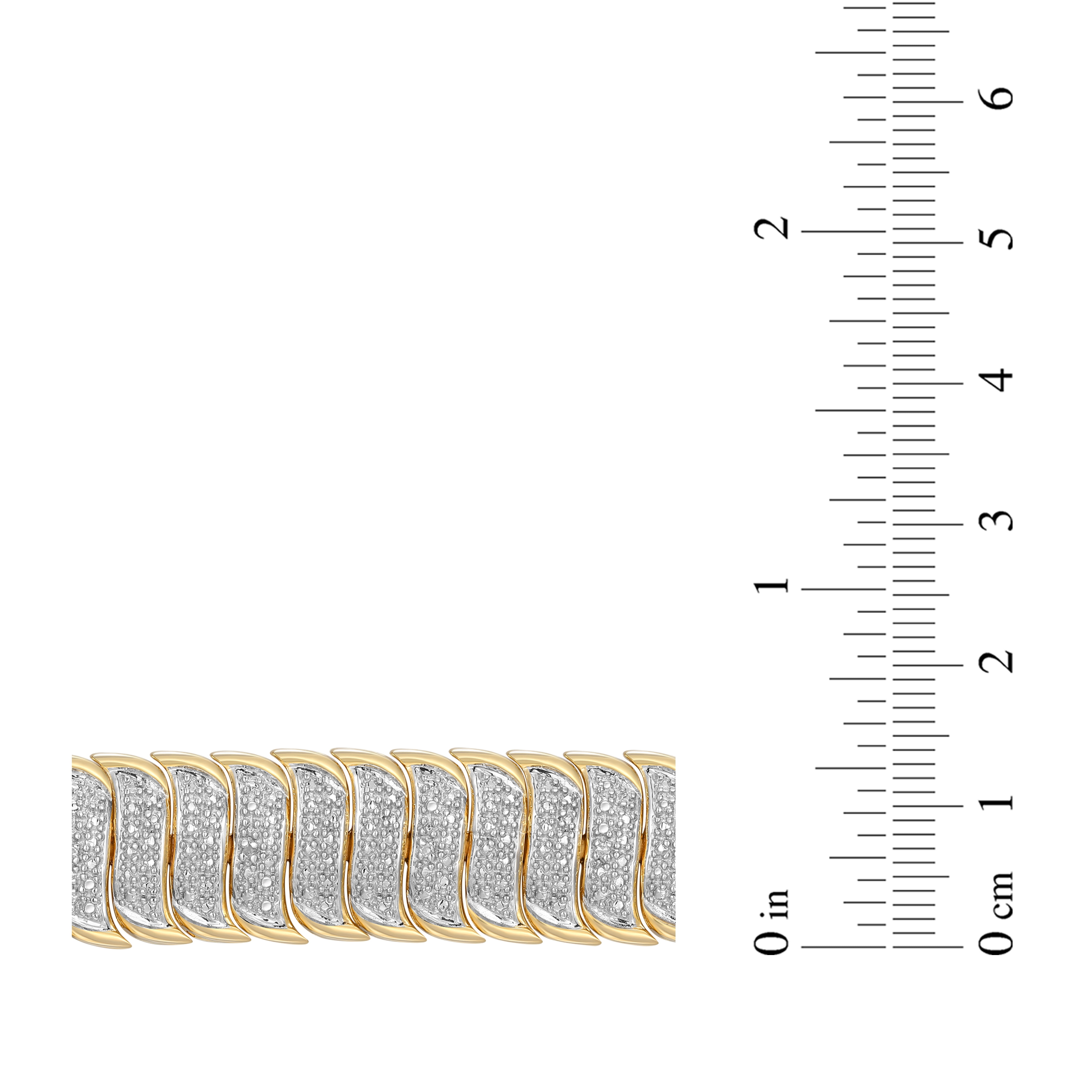Morgan & Paige Diamond Accent Wide Swirl Tennis Bracelet in Two-Tone Rhodium over Bronze, Adult Female