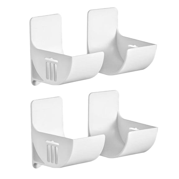 4-Pack Wall Mounted Trash Bag Storage Rack, Self- Film Organizer Holder for Kitchen Cabinet Door, No-Drill Plastic for Rolls to 6cm, Space Saving Garbage Bag Hanger(White)