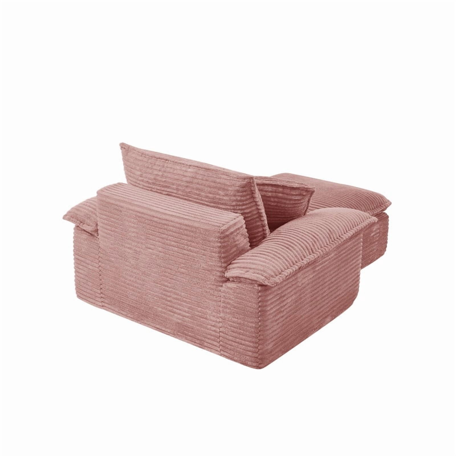Oversized Single Sofa Chair with Movable 2-Layer Ottoman Set, Chaise Lounge Lazy Sofa, Modular Accent Floor Sofa
