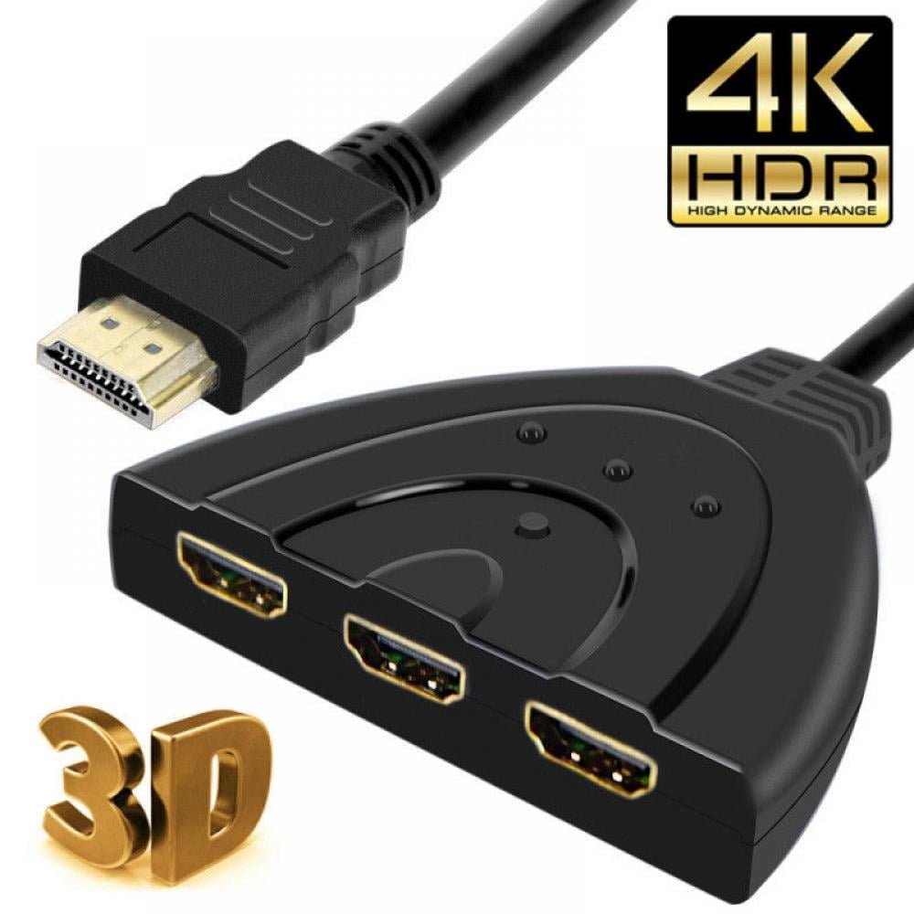 3 Port 4K HDMI Switch 3 in 1 Out with High Speed Switch Splitter Pigtail Cable Supports Full HD 4K 1080P 3D Player HDMI Switch