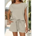 thumbnail image 4 of 2 Piece Sets for Women Casual Summer Khaki S, 4 of 8