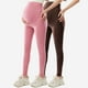 thumbnail image 2 of Amzcrzy 2PC Leggings premamá color liso por encima de la barriga clásicos largo completo cómodos suaves yoga ejercicio informal S-XL Rosa, 2 of 6
