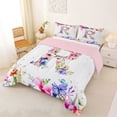 thumbnail image 2 of Castle Fairy Floral Letter R Full Size Comforter Sets 3 Pieces for Adults,Spring Garden Bedding Sets for Bedroom,Pink Reversible, 2 of 6