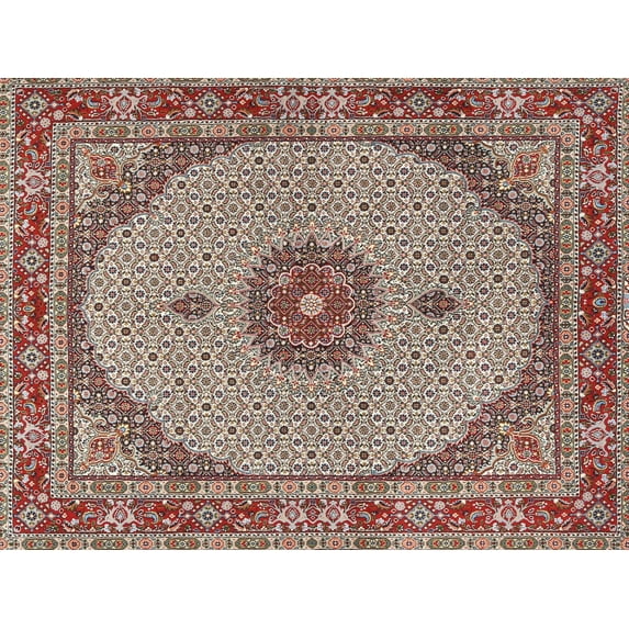 Ahgly Company Indoor Rectangle Traditional Tan Brown Medallion Area Rugs, 8' x 12'