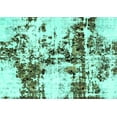 thumbnail image 1 of Ahgly Company Machine Washable Indoor Rectangle Abstract Turquoise Blue Modern Area Rugs, 7' x 10', 1 of 4