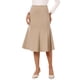 thumbnail image 4 of Faldas acampanadas de cintura alta INSPIRE CHIC para mujeres, falda midi de color sólido de negocios casual de los años 1950, XL caqui, 4 of 5