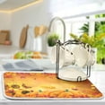 thumbnail image 2 of Thanksgiving Pumpkin Dish Drying Mat Fall Sunflower Maple Leaves Dry Mats Microfiber Dry Pad Ultra Absorbent Reversible Drying Drainer Sink Mats, 2 of 4