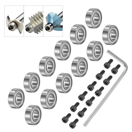12Pcs Bearing Accessory Kit With #5-40 X 1/4 Inch Screws for Chamfer Router Bit