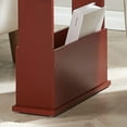 thumbnail image 4 of Kings Brand Furniture Narrow Side Table with Storage Shelf, Slim End Table with Magazine & Remote Holder, Small Space Bedside Table for Living Room or Bedroom, Red, 4 of 5
