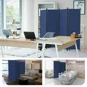 Room Divider 4 Panel Folding Privacy Screens 88 Portable Room Partition for Room Separator Freestanding Wall Divider for Office Bedroom Classroom Hospital, Blue
