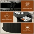 thumbnail image 3 of Wirrytor 31 inches Round Lift Top Coffee Table with Storage and Flip Top, Fluted Center Table for Living Room, Wood Coffee Table with Hidden Compartment, Round Arc Design, Black, 3 of 9