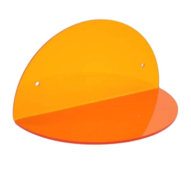 Abbracc Acrylic Small Floating Shelf Modern Half Round Display Stand Acrylic Wall Shelf Orange