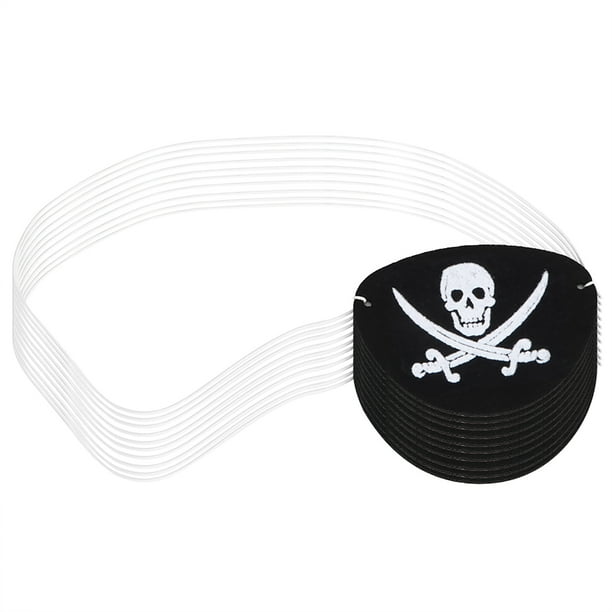 Suministros Para Fiestas de Disfrazs de Halloween Con Banda Elástica y Parche en el Ojo de Calavera Pirata
