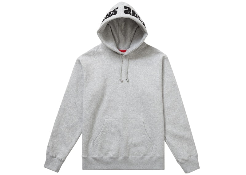 Supreme Men's Satin Applique Hooded Sweatshirt FW24 Heather Grey