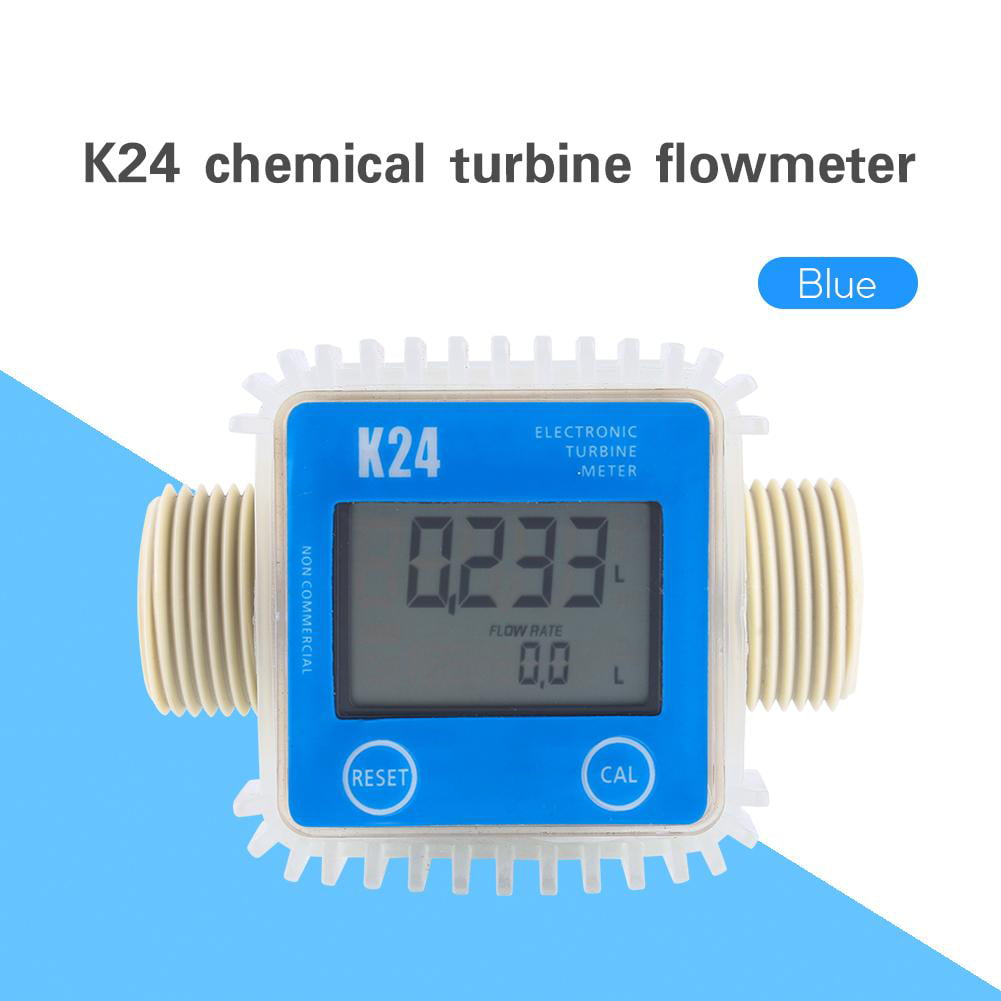 Okkernoot referentie Harmonisch Tebru Flow Meter, Chemical Flow Meter, K24 LCD Turbine Digital Diesel Fuel Flow  Meter Widely Used for Chemicals Water - Walmart.com