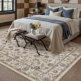 thumbnail image 5 of BERTHMEER 6'x9' Vintage Area Rugs for Living Room Brown Rugs for Bedroom Kitchen Non Slip Washable Carpets Office Farmhouse Cirrus Floral Dorm Dining Room Oriental Traditional Distressed Rugs, 5 of 8
