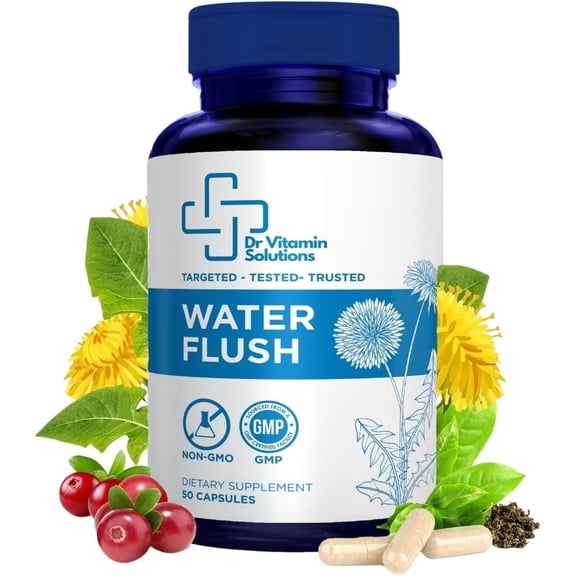 DR Vitamin Solutions Water Flush Diuretic Water Pills for Bloating Relief & Water Balance, 50 Count